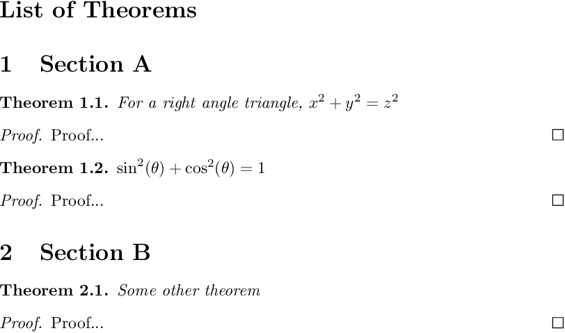 Vyjs Kontaminovan Obchodn Zna ka Latex List Of Theorems Konzultova 